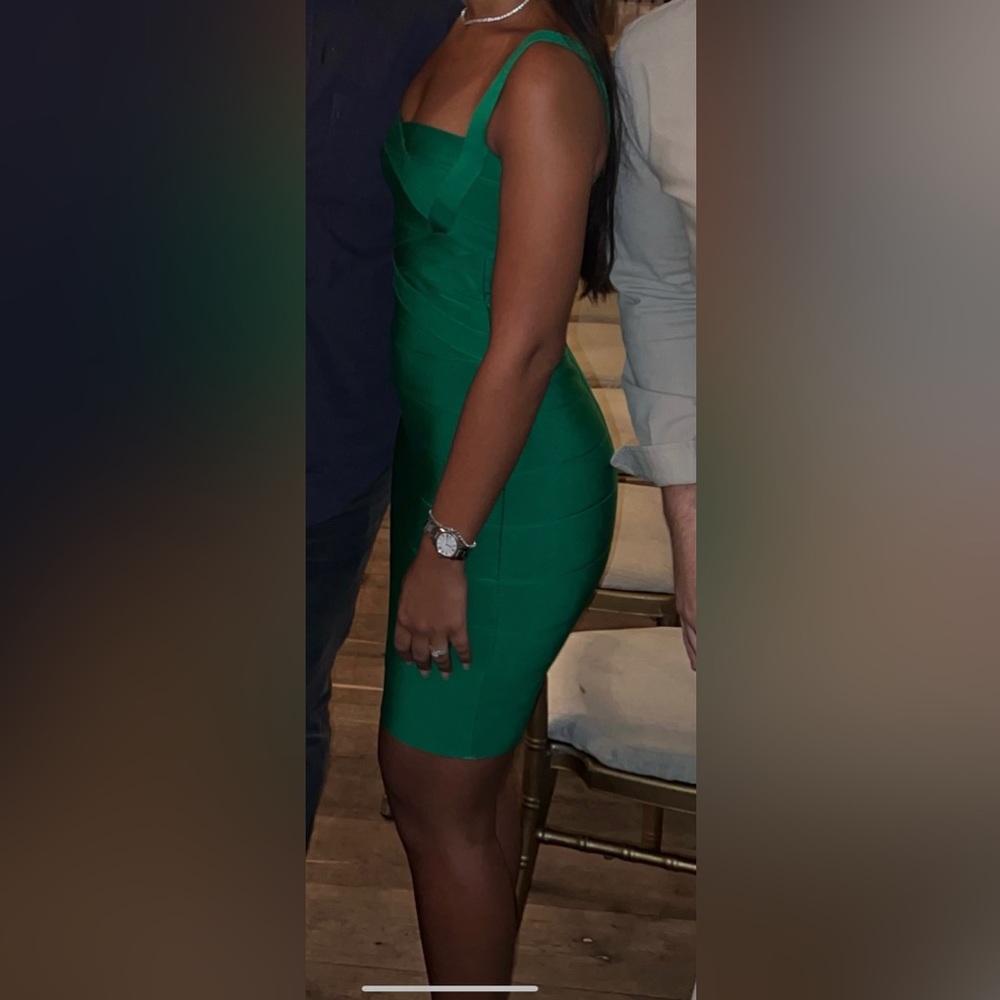 💚 Green Bodycon Sexy Bandage Dress - Picture 3 of 5
